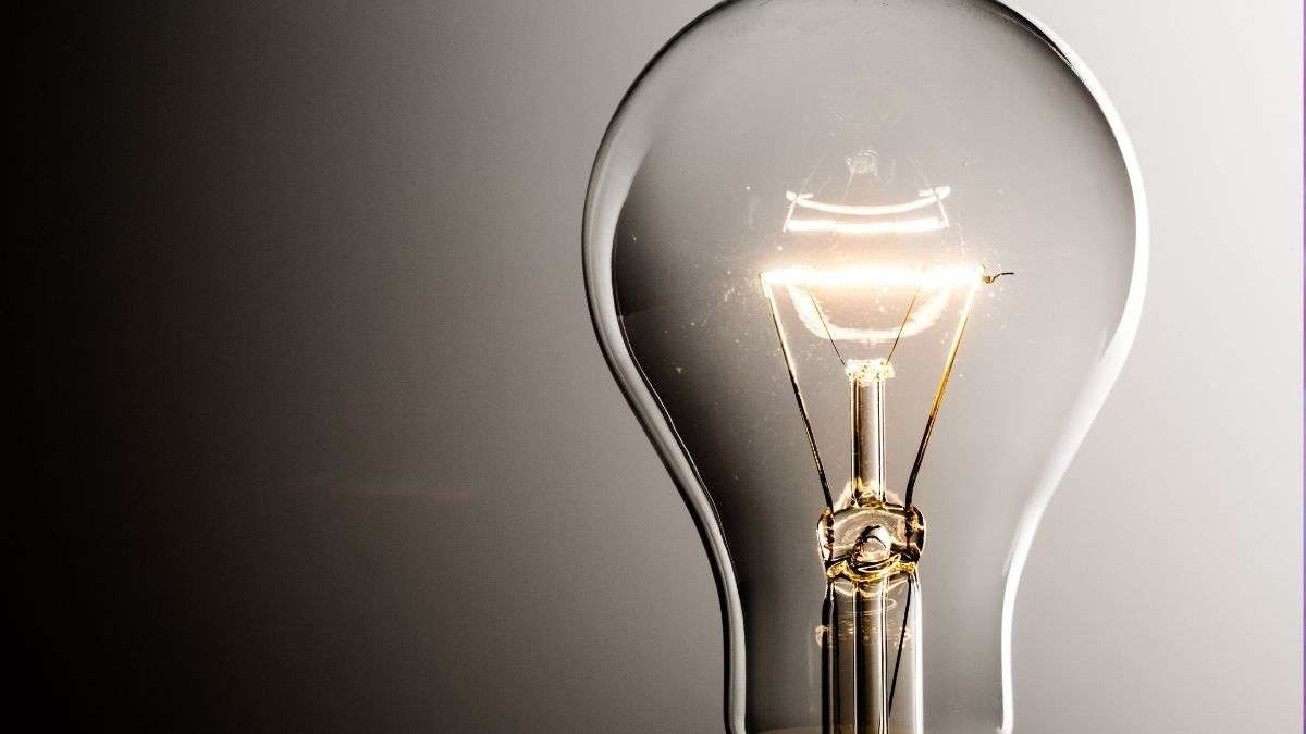 a light bulb with a filament
